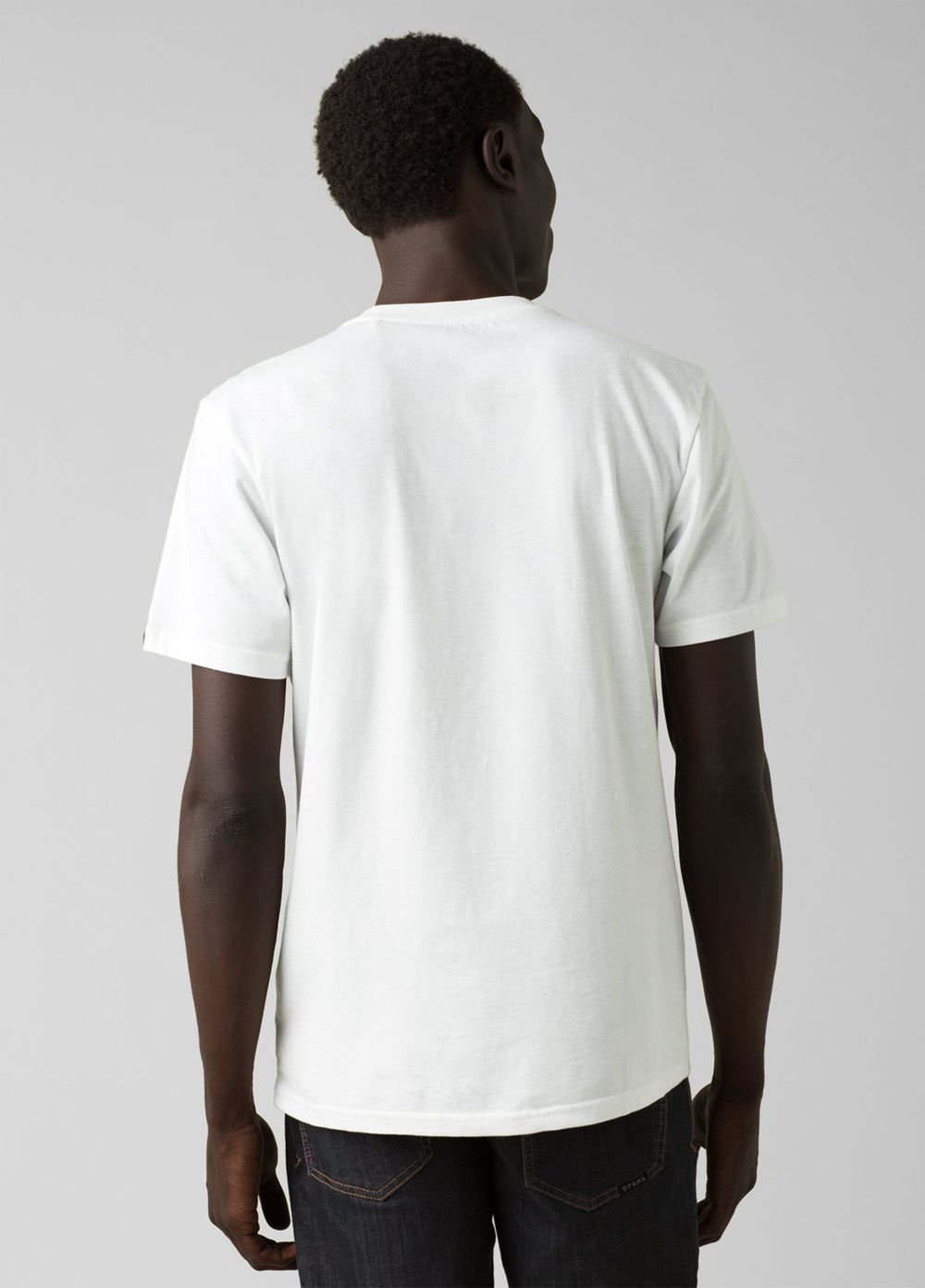 White Men's PrAna Crew T-Shirts | 30249-THJK