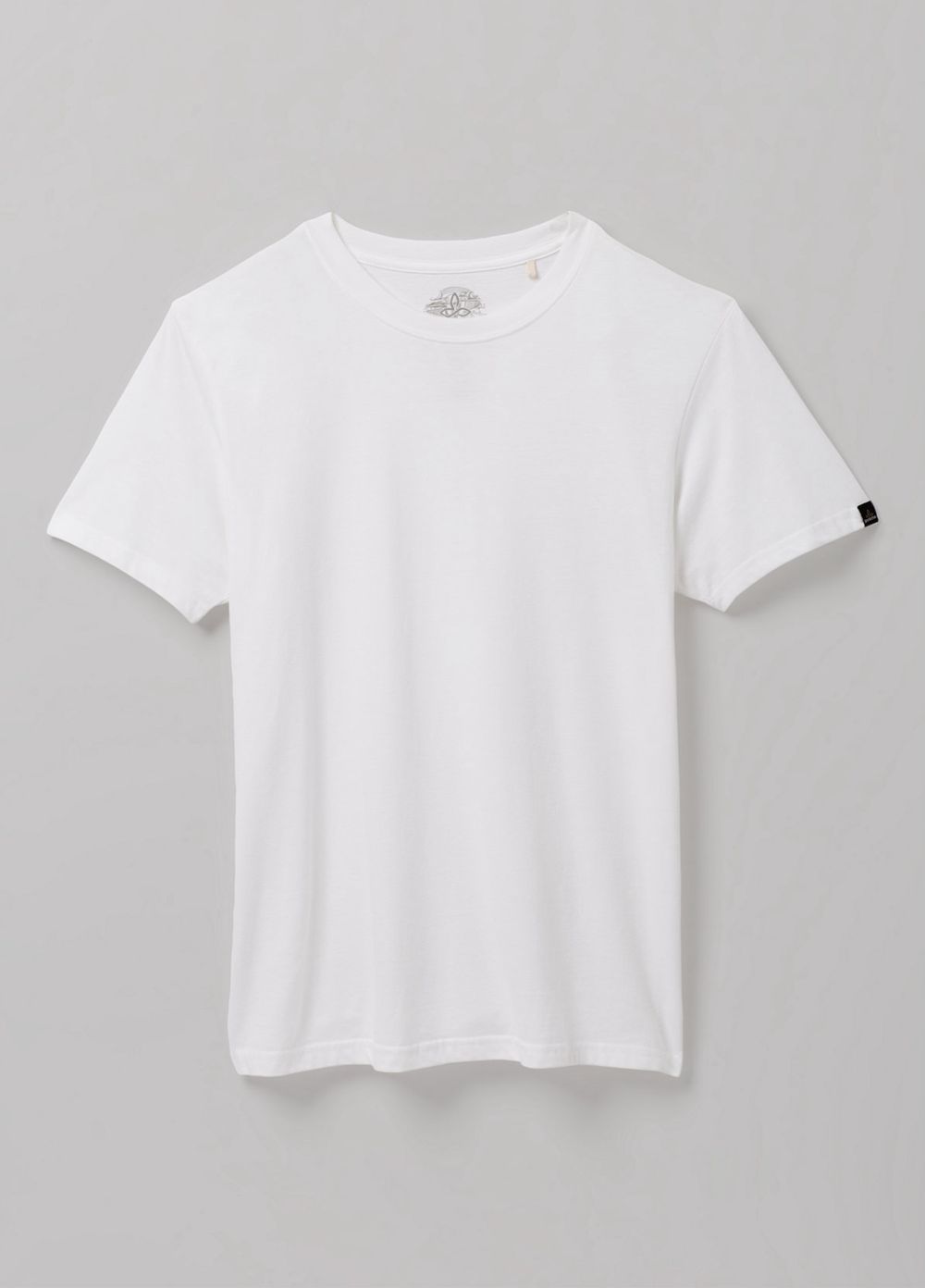 White Men's PrAna Crew T-Shirts | 30249-THJK