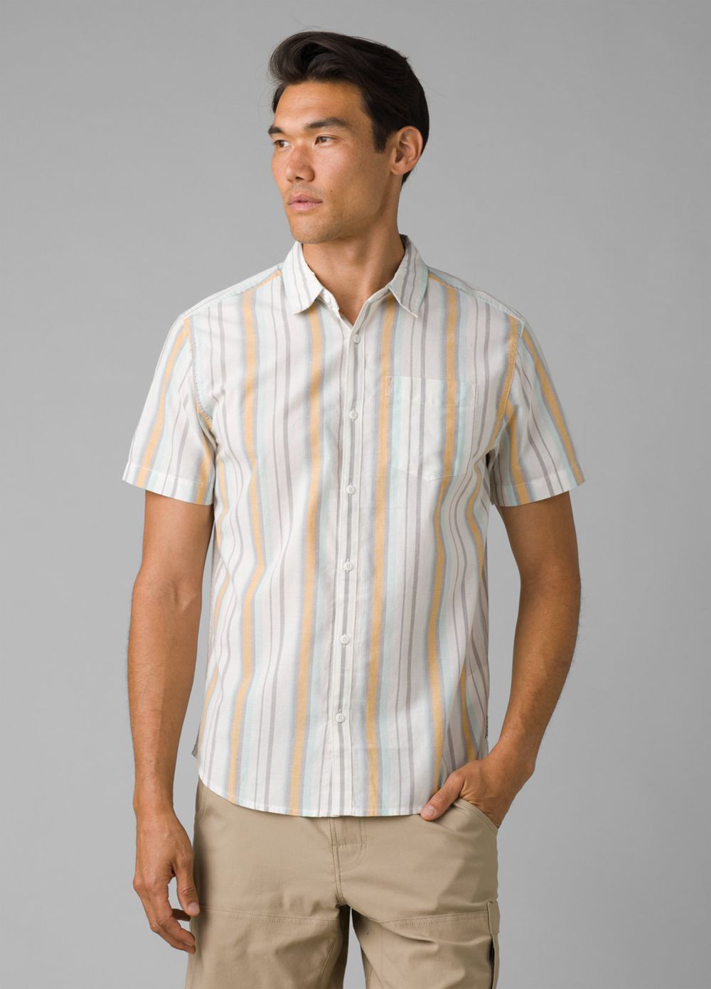 White Men\'s PrAna Groveland Shirts | 42197-LWRE