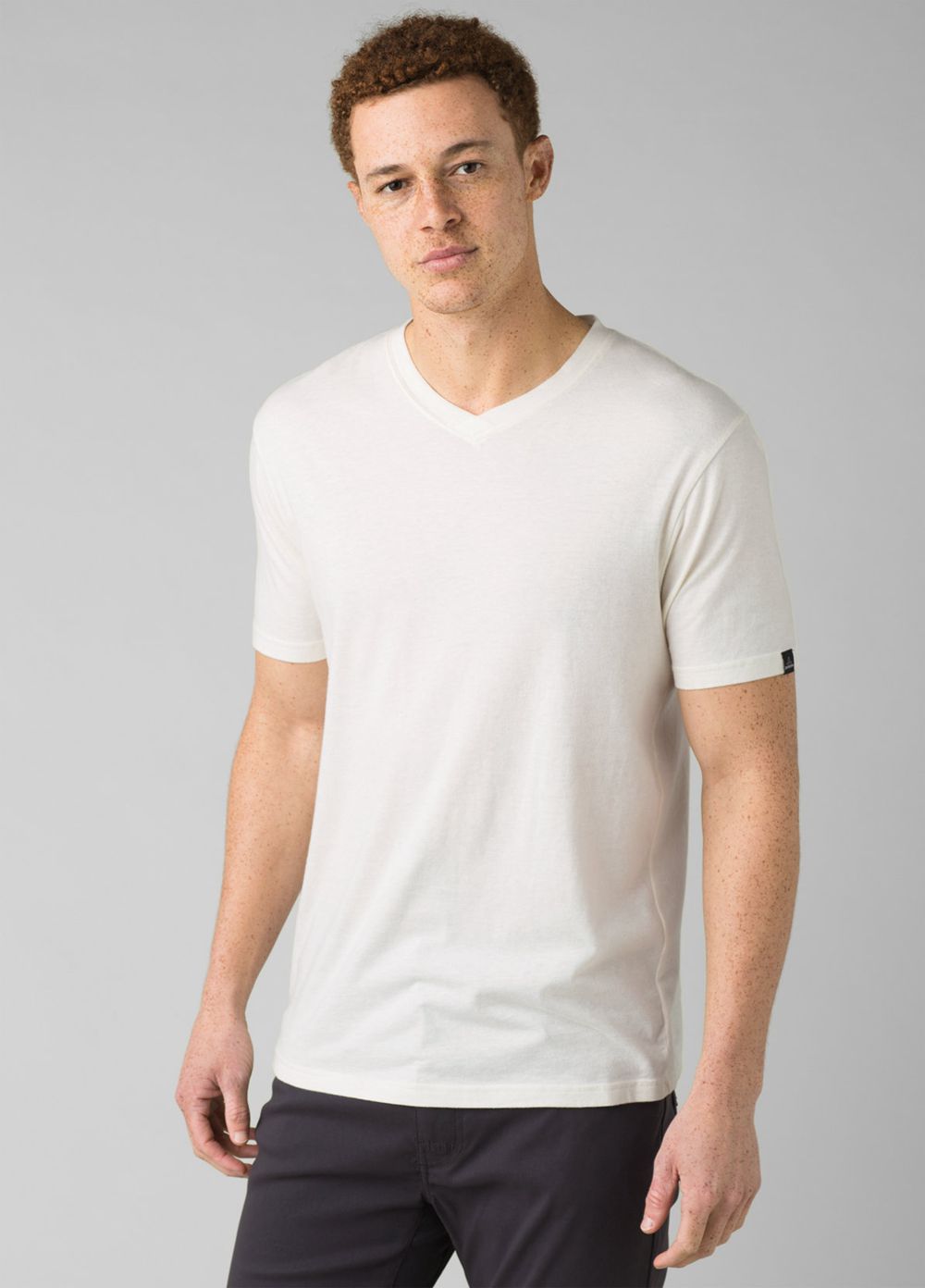 White Men\'s PrAna V-Neck T-Shirts | 35924-JNIO