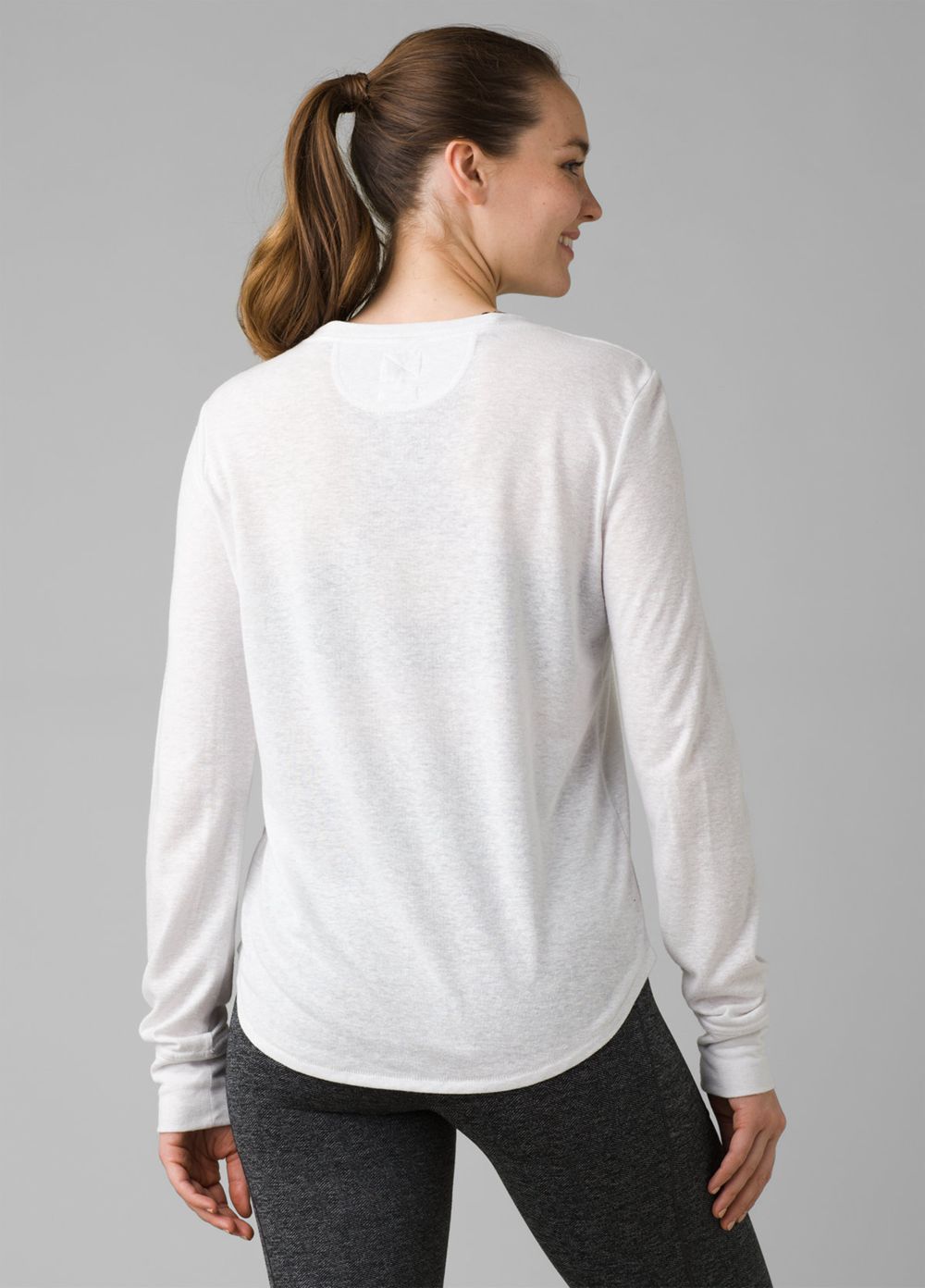 White Women's PrAna Cozy Up Long Sleeve T-Shirts | 24560-FTKE