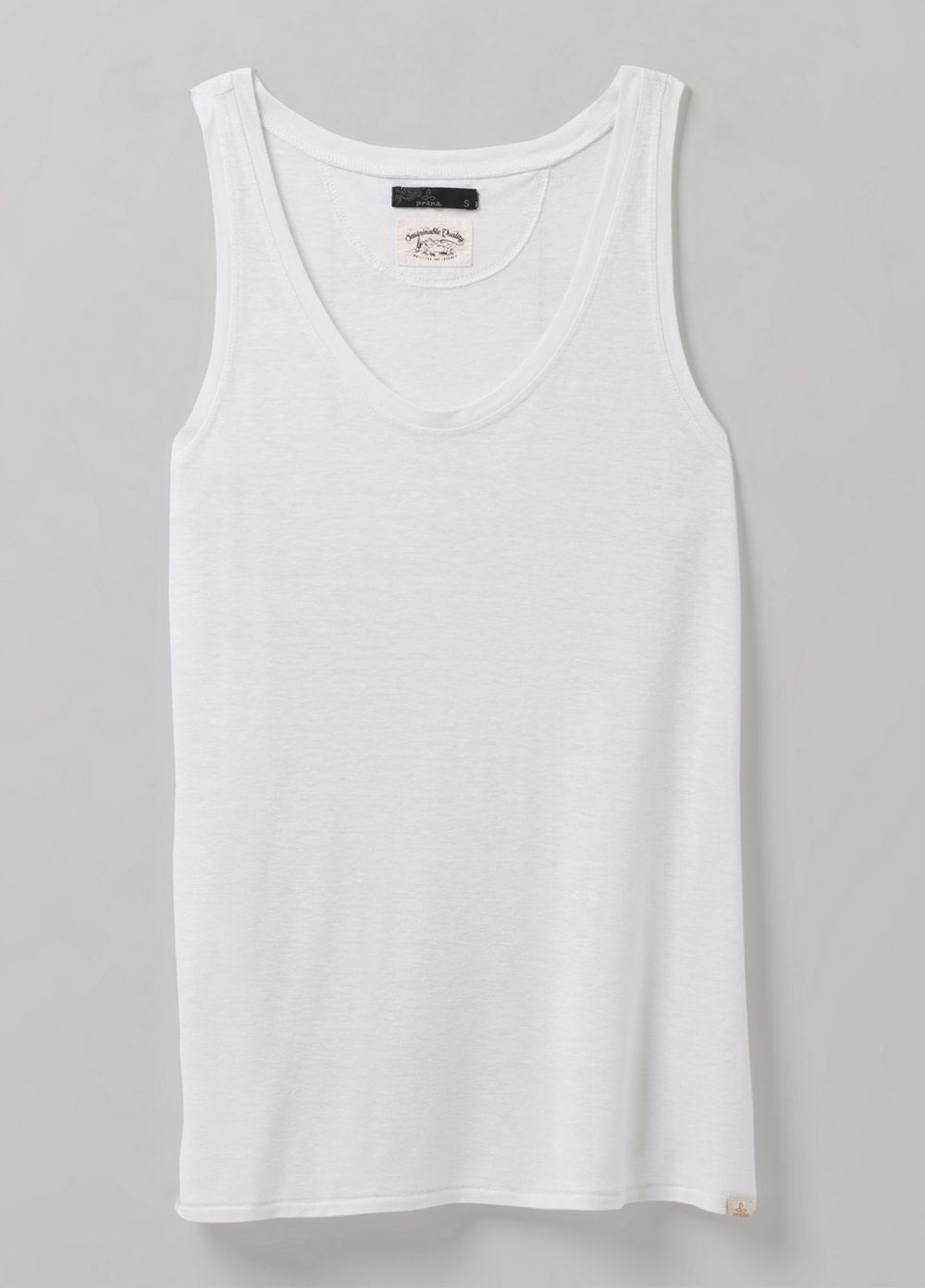 White Women's PrAna Cozy Up Tank Top | 31584-TUDX