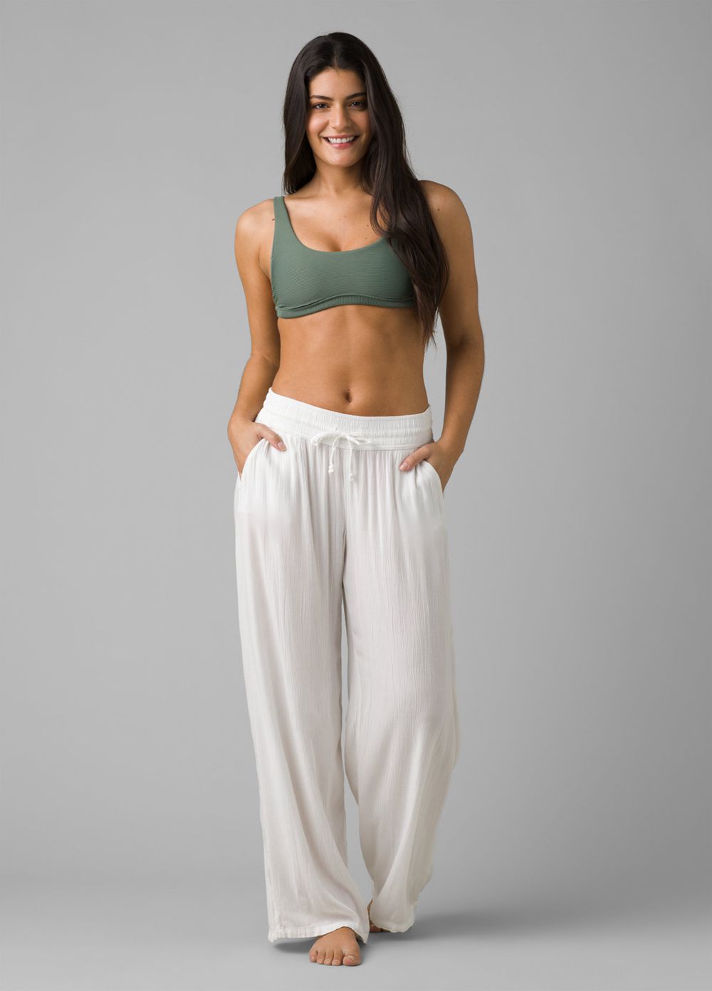 White Women's PrAna Fernie Beach Pants | 81936-WFPL