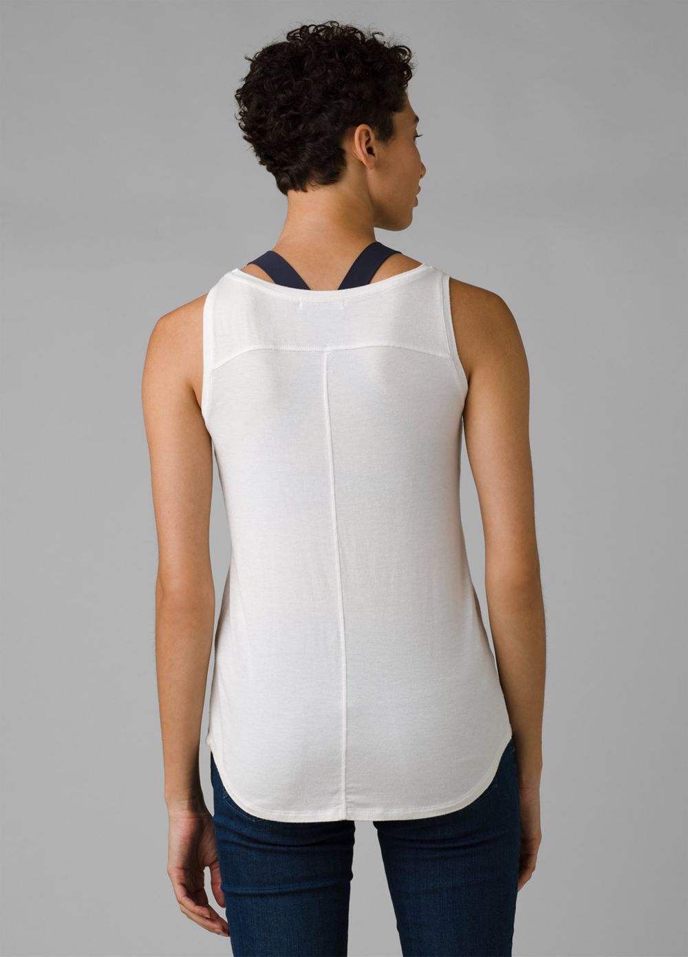 White Women's PrAna Foundation Scoop Neck Tank Top | 53918-CDXH