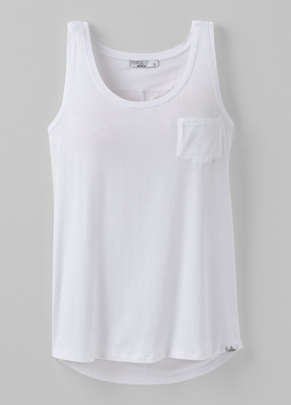 White Women's PrAna Foundation Scoop Neck Tank Top | 53918-CDXH