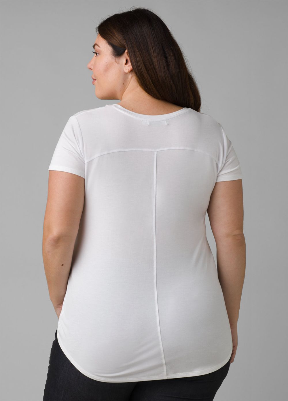 White Women's PrAna Foundation Short Sleeve Plus T-Shirts | 27690-HUPC