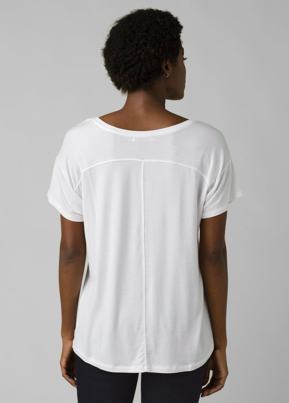 White Women's PrAna Foundation Slouch T-Shirts | 23758-GVIA