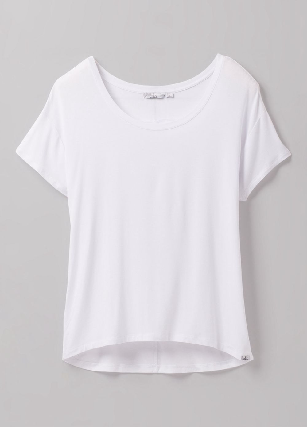 White Women's PrAna Foundation Slouch T-Shirts | 23758-GVIA