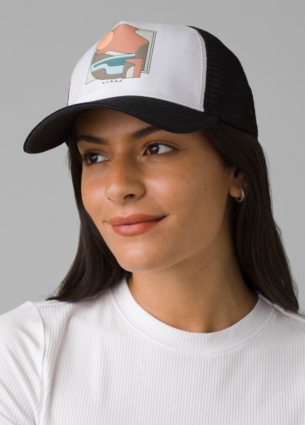 White Women's PrAna La Viva Trucker Hats | 83429-GWVN