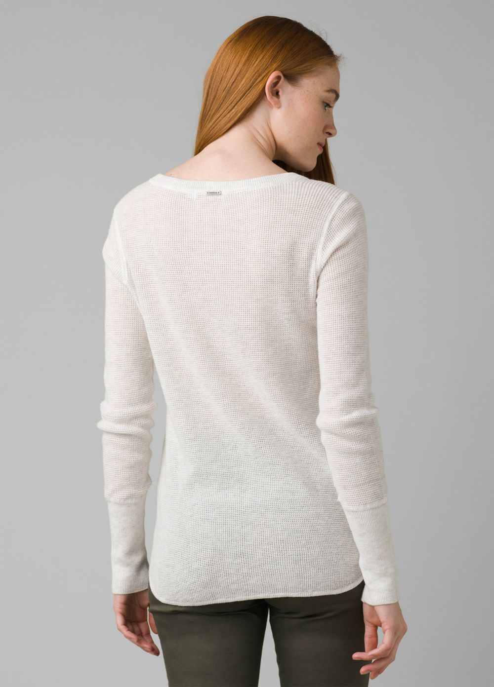 White Women's PrAna Milani Henley Sweaters | 48691-CXIT