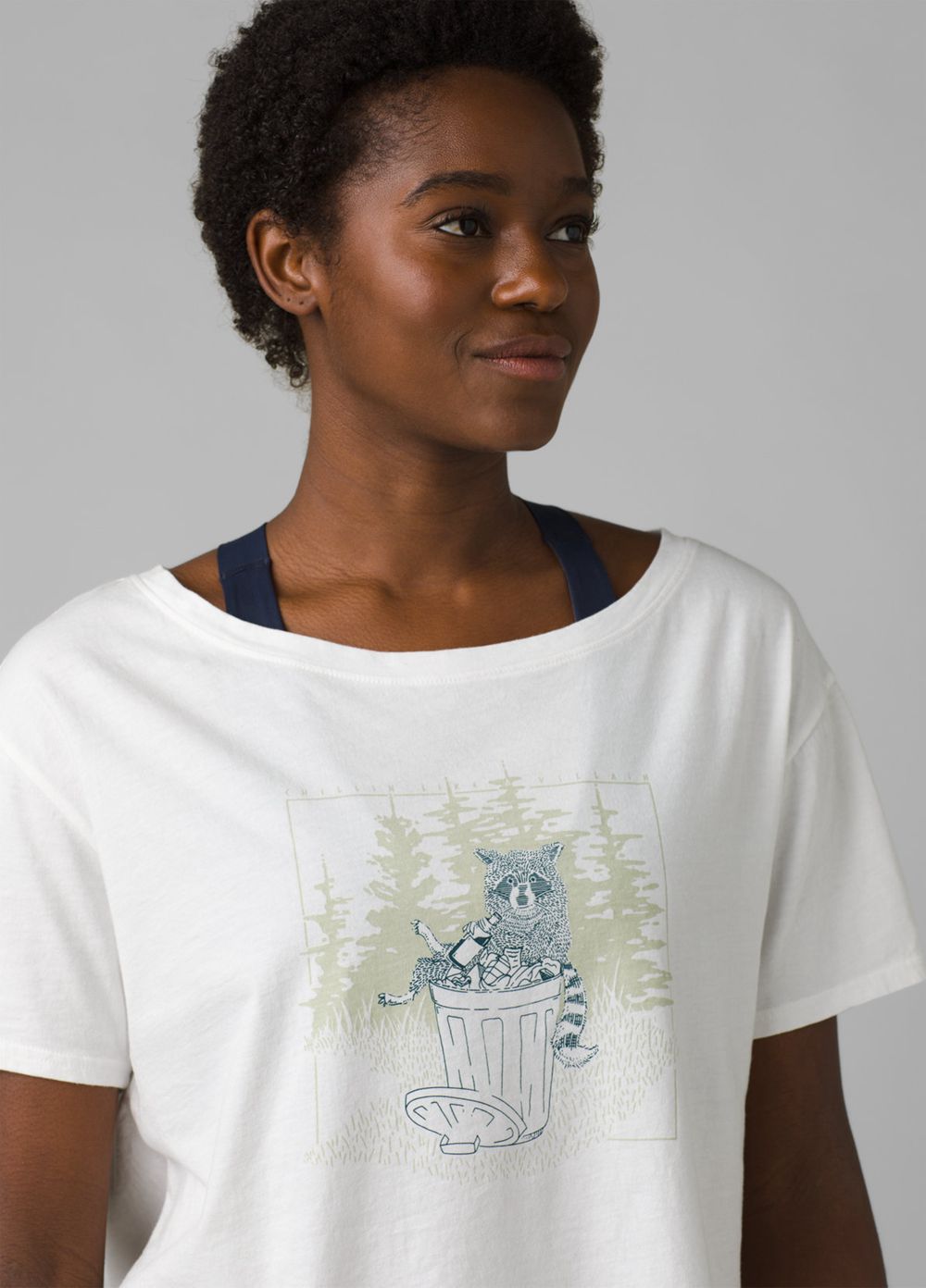 White Women's PrAna Organic Graphic T-Shirts | 04153-GNUI