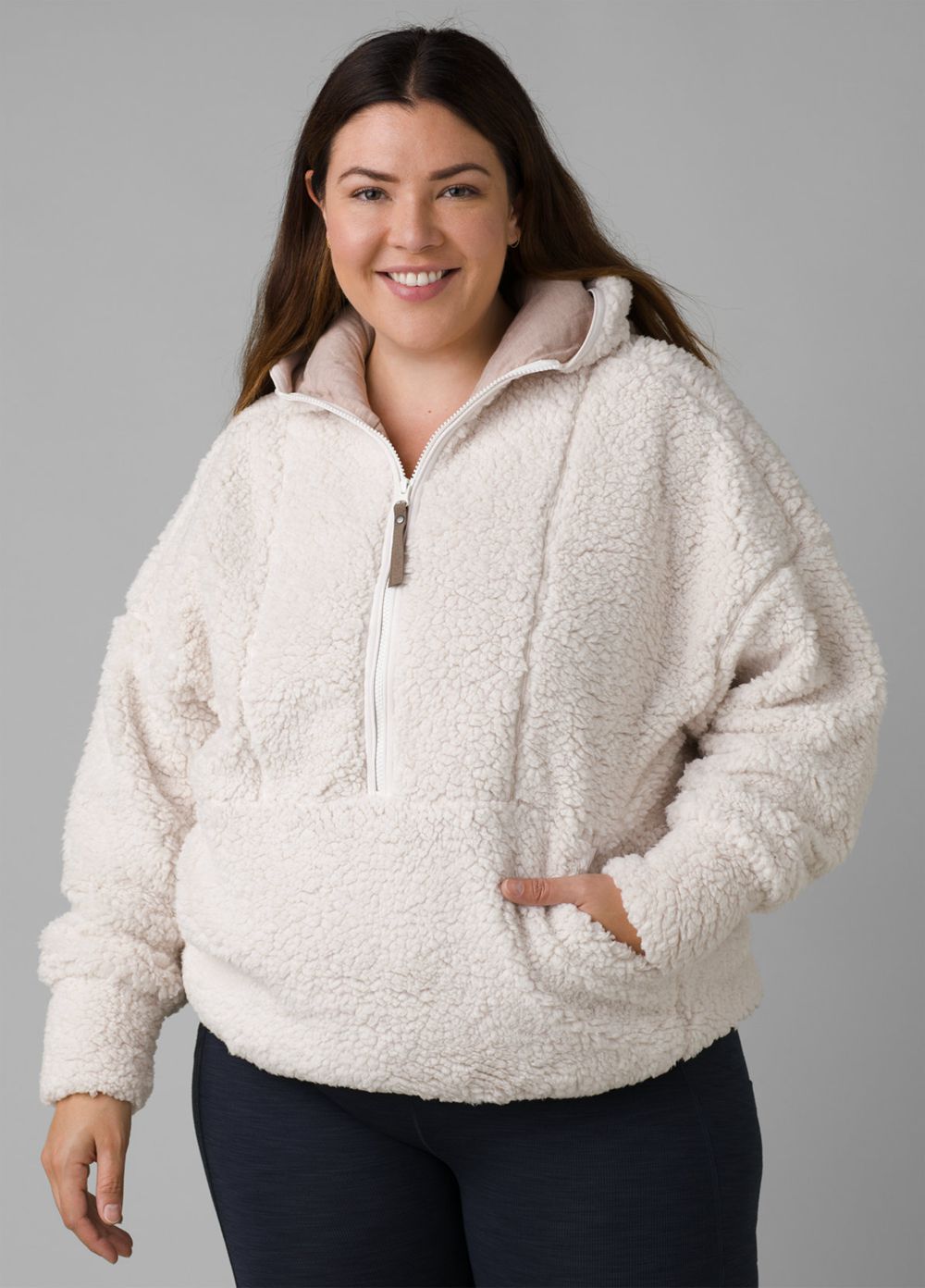 White Women\'s PrAna Polar Escape Half Zip Plus Jackets | 14392-WVKX