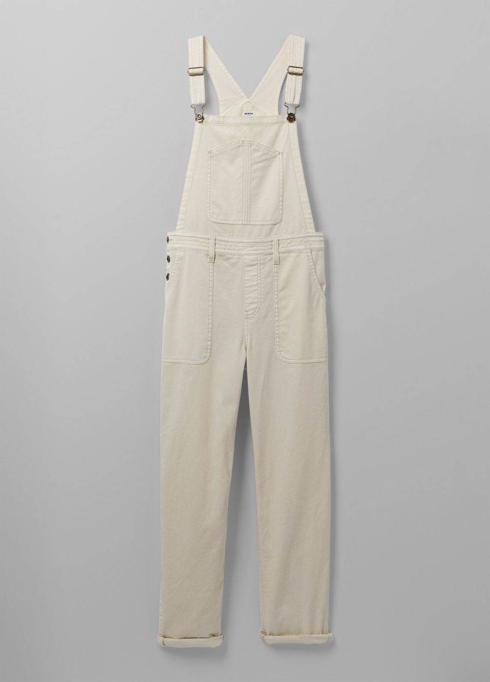 White Women's PrAna Sancho Overalls Pants | 27583-GUVY