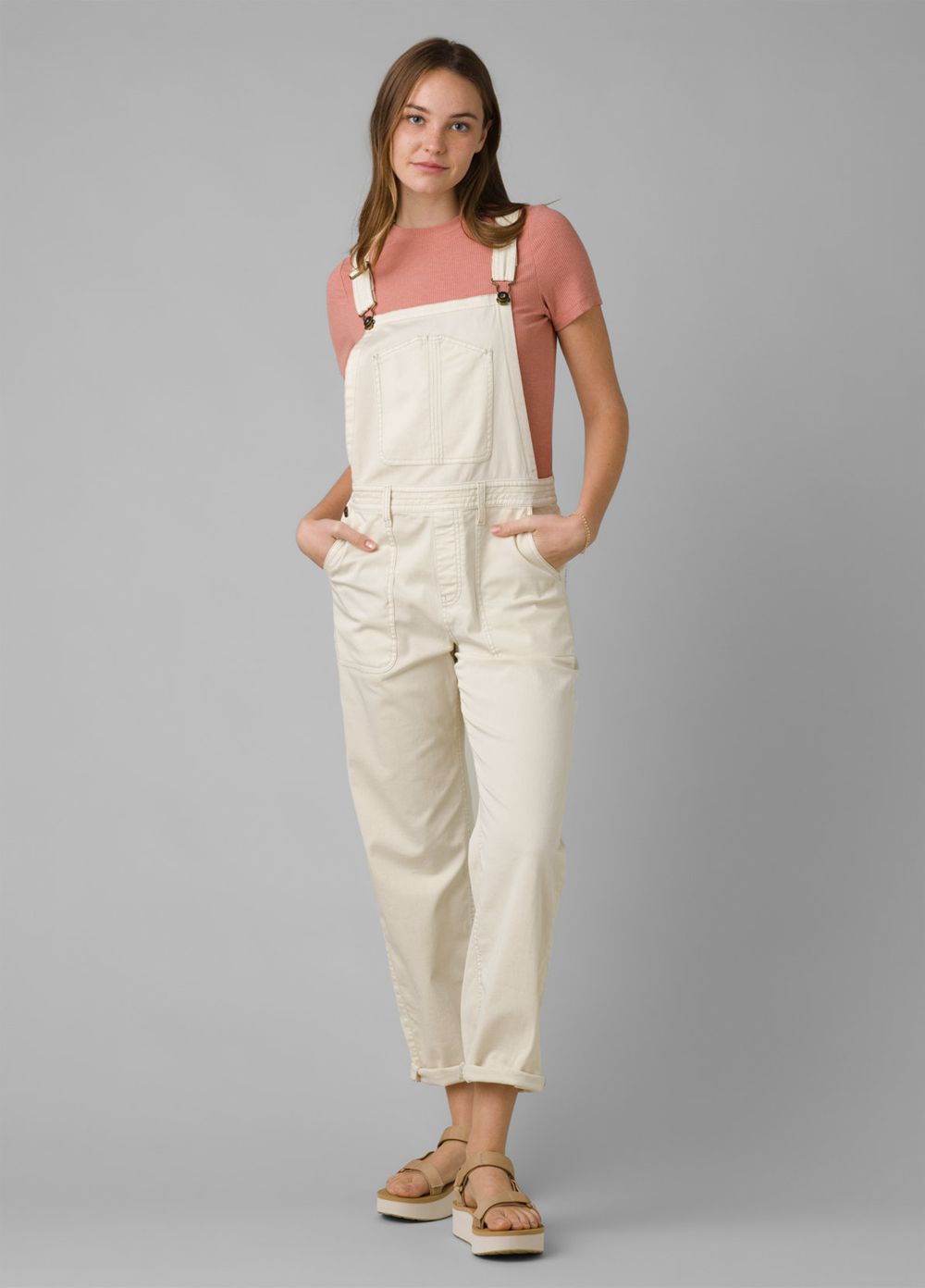 White Women\'s PrAna Sancho Overalls Pants | 27583-GUVY