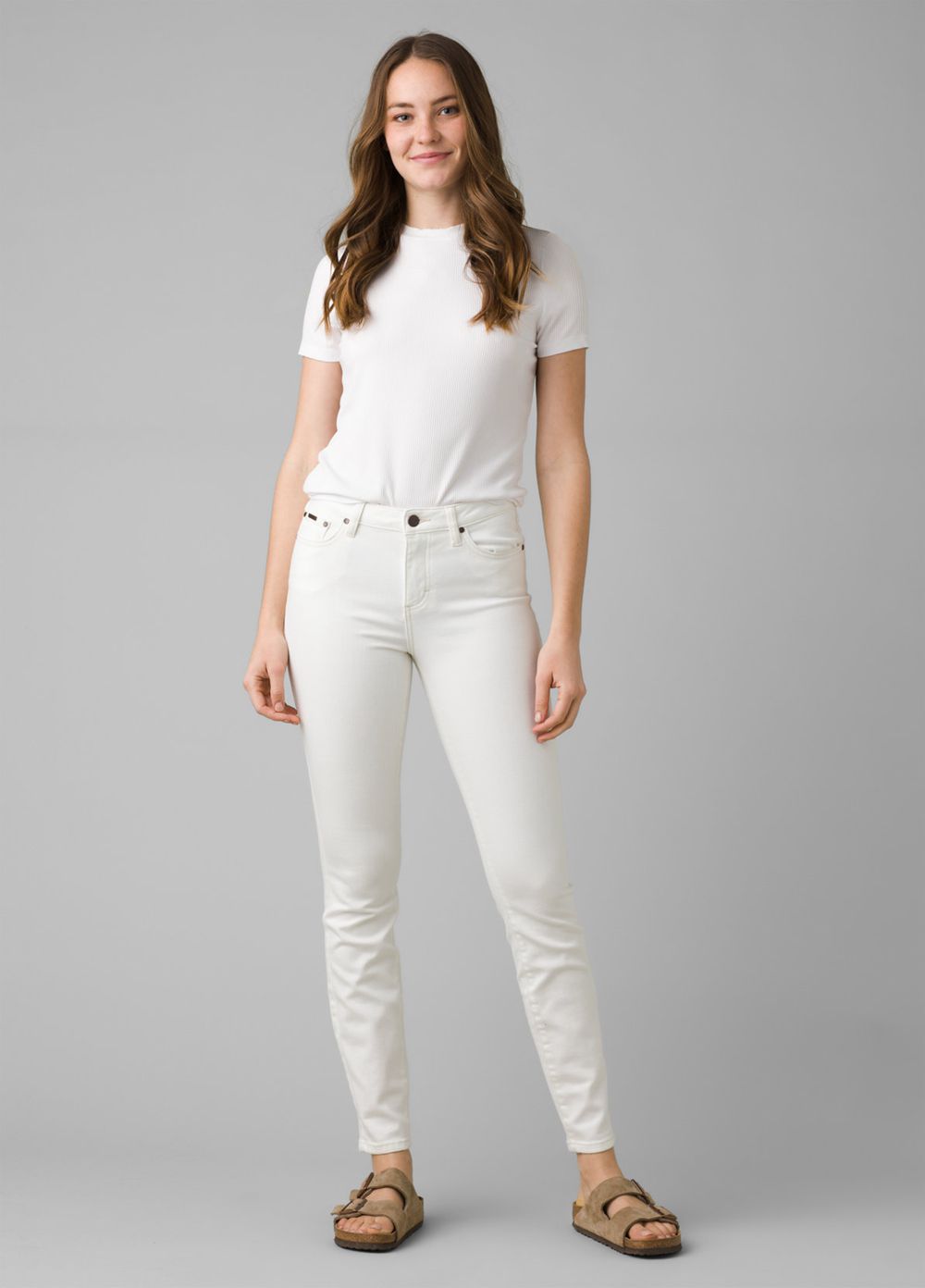 White Women's PrAna Sienna Jeans | 09836-UIWL