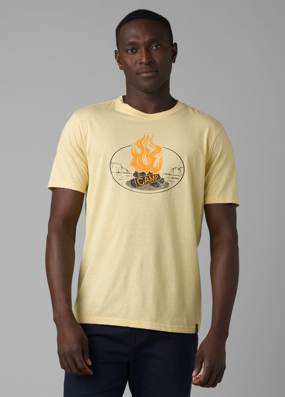 Yellow Men\'s PrAna Camp Fire Journeyman 2 T-Shirts | 63219-OIAR