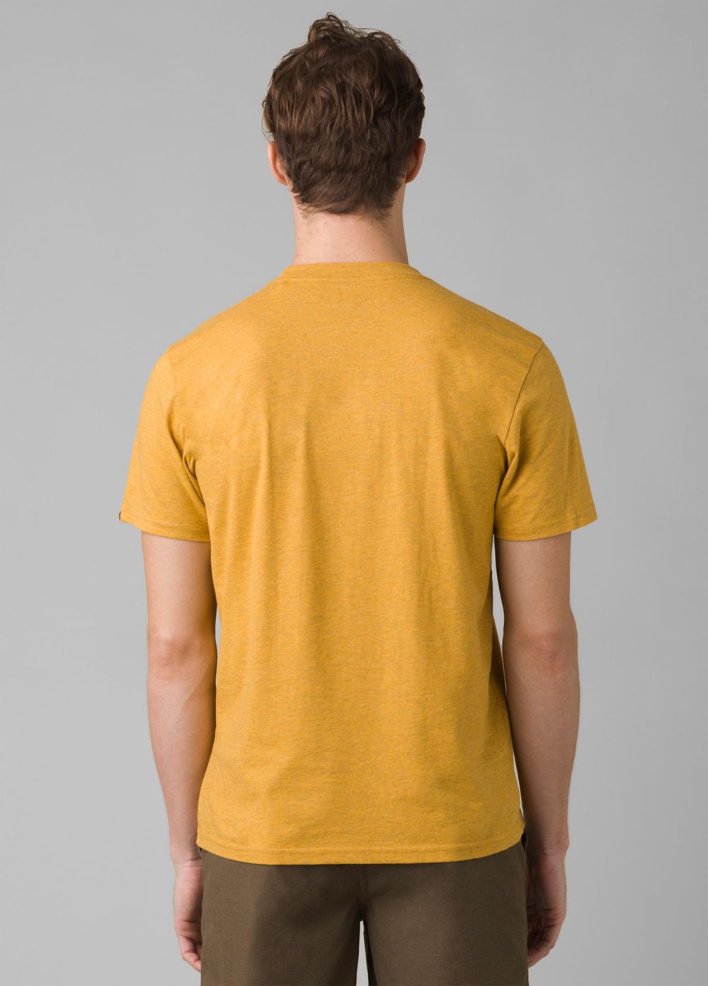 Yellow Men's PrAna Crew T-Shirts | 65798-QCEU