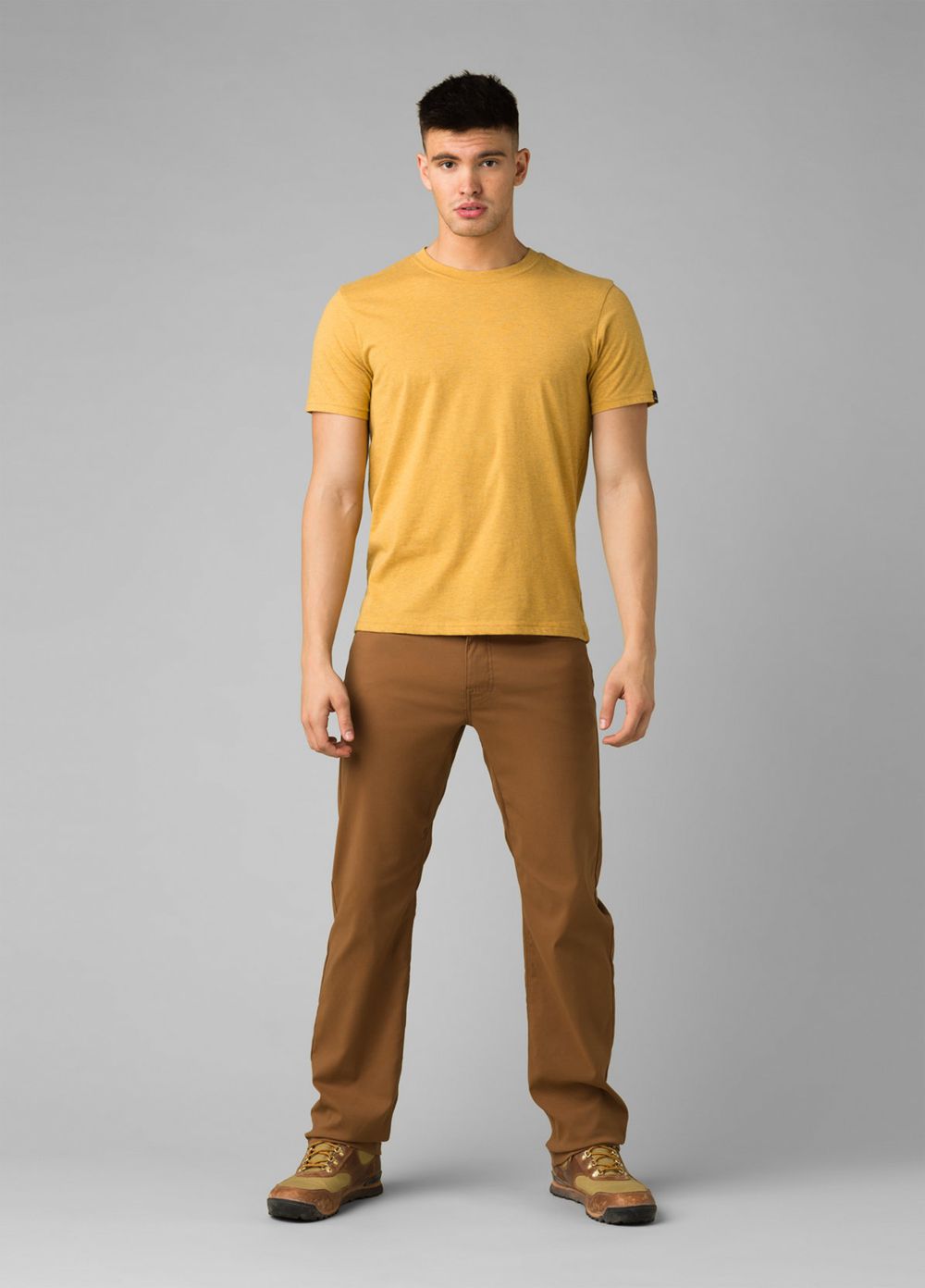 Yellow Men's PrAna Crew T-Shirts | 65798-QCEU