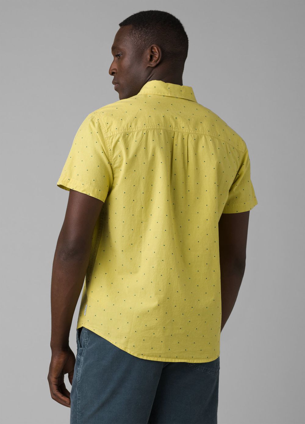 Yellow Men's PrAna Park Hill Shirts | 26380-APUM