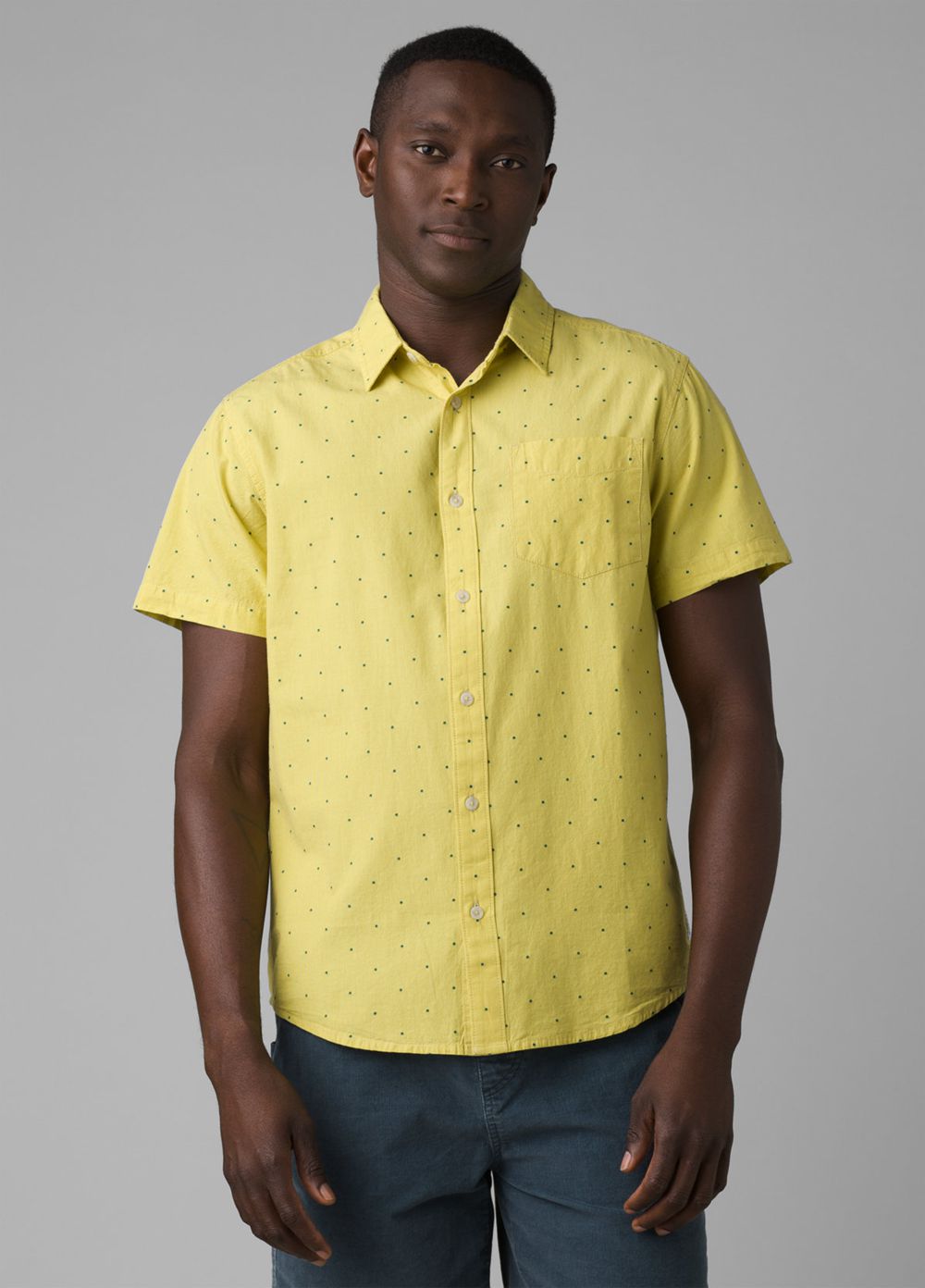 Yellow Men\'s PrAna Park Hill Shirts | 26380-APUM