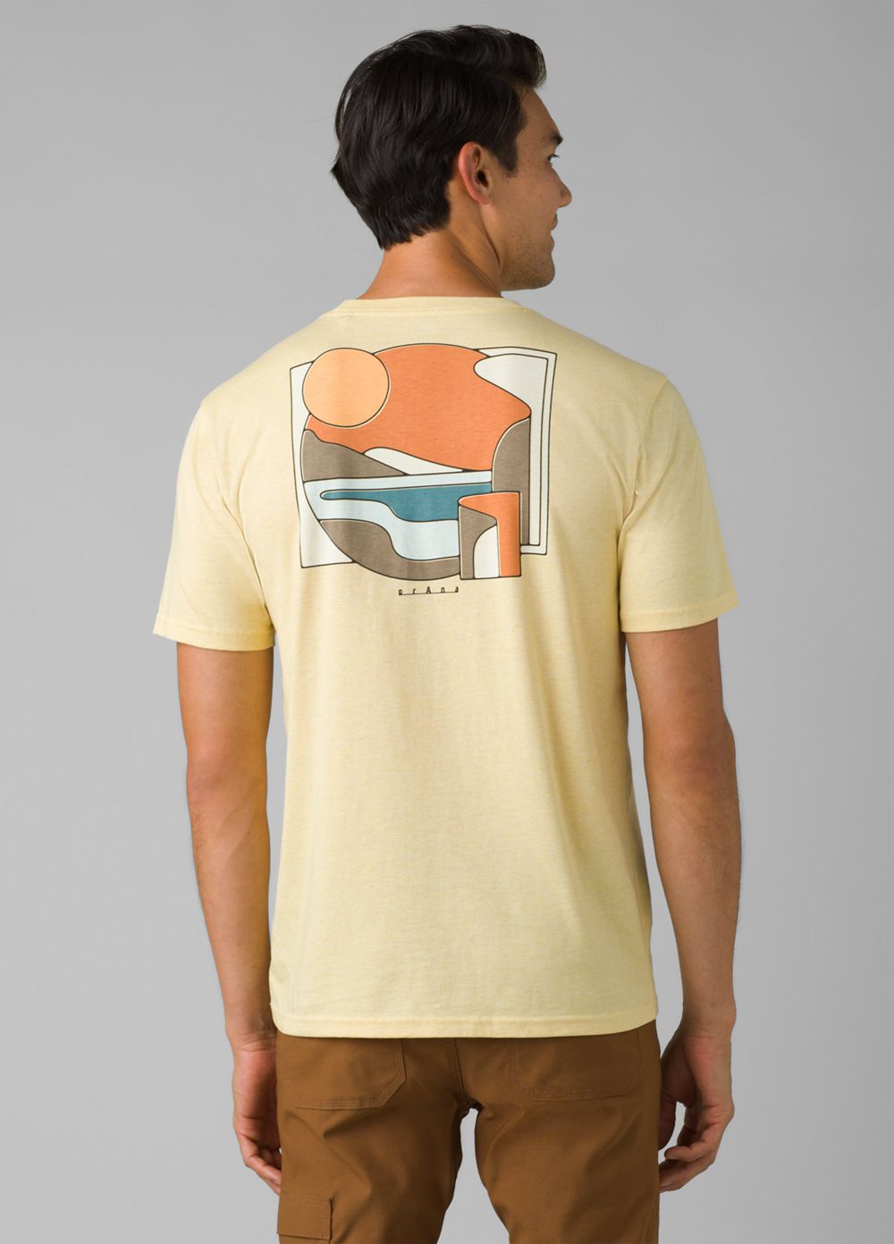 Yellow Men's PrAna Torreys Peak T-Shirts | 96453-RZHY