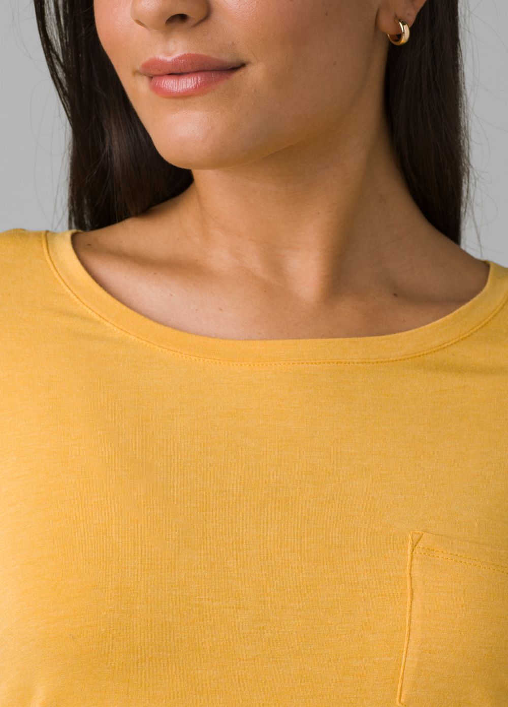 Yellow Women's PrAna Foundation Long Sleeve Crew T-Shirts | 71054-ONHG