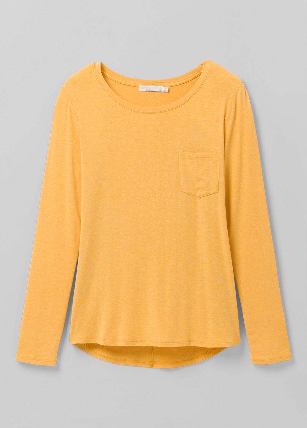 Yellow Women's PrAna Foundation Long Sleeve Crew T-Shirts | 71054-ONHG