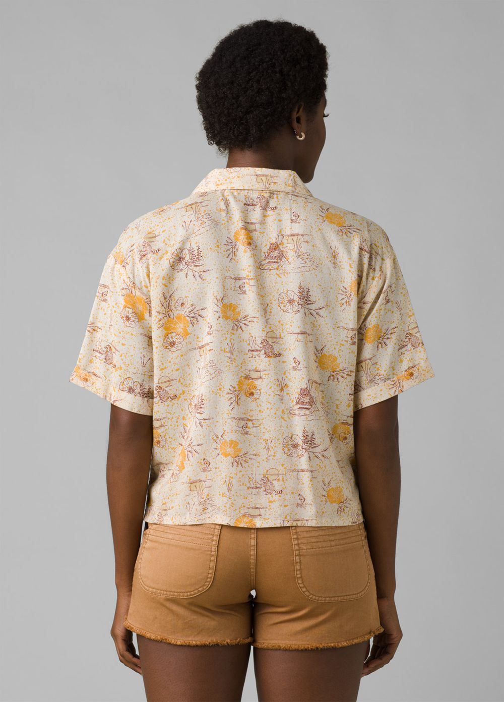 Yellow Women's PrAna Iguala Shirts | 76943-BGPW