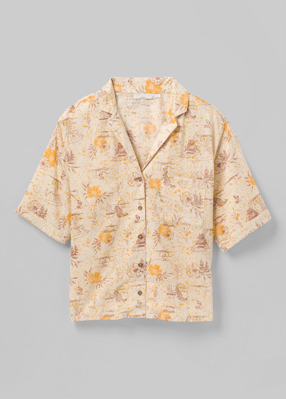 Yellow Women's PrAna Iguala Shirts | 76943-BGPW