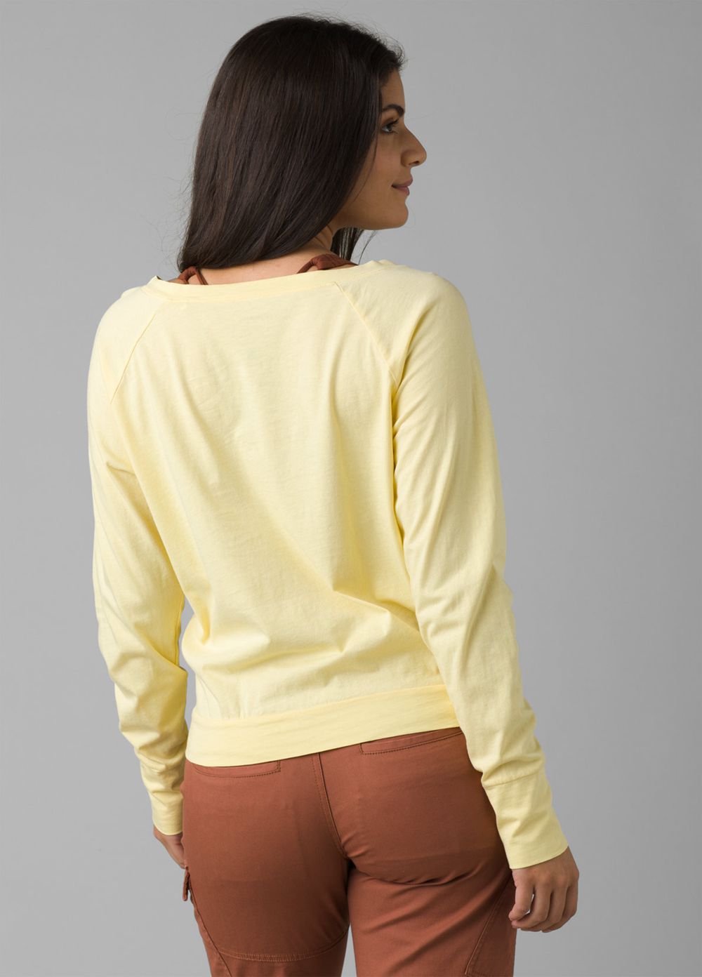 Yellow Women's PrAna Organic Graphic Long Sleeve T-Shirts | 34179-LQXN