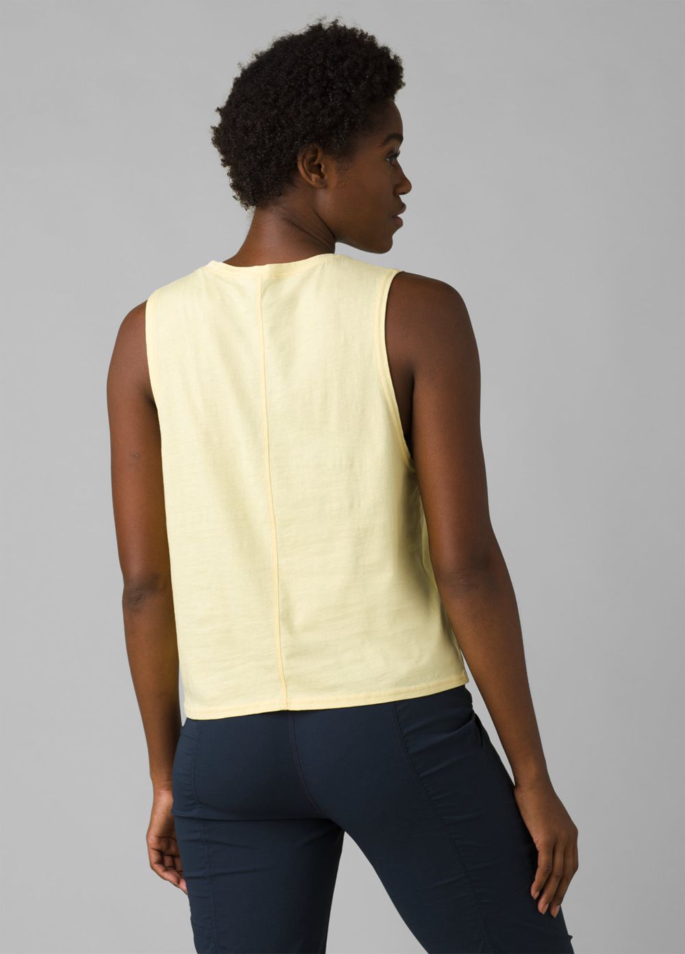 Yellow Women's PrAna Organic Graphic Sleeveless Tank Top | 43576-KFYV