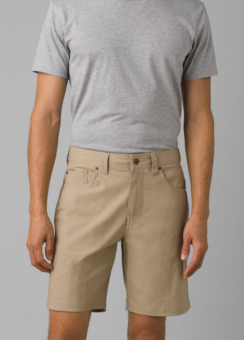 Beige Men's PrAna Brion II Shorts | 07135-DINF