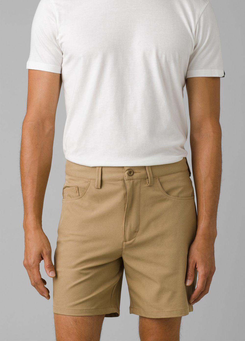 Beige Men's PrAna Decoder Shorts | 25673-XBAR