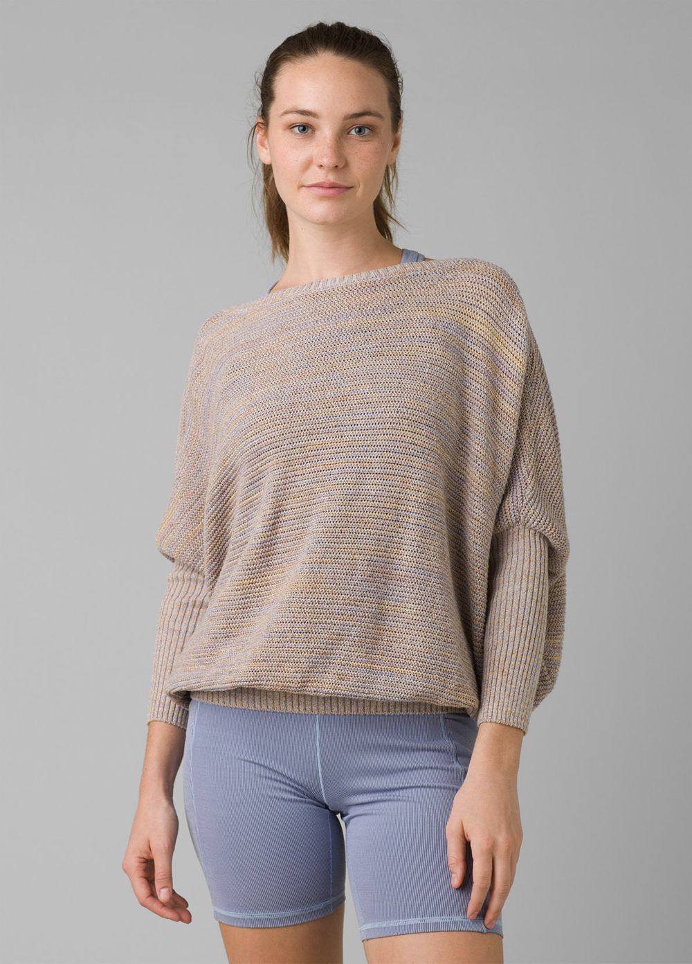 Beige Women's PrAna Coronet Sweaters | 63279-VULZ