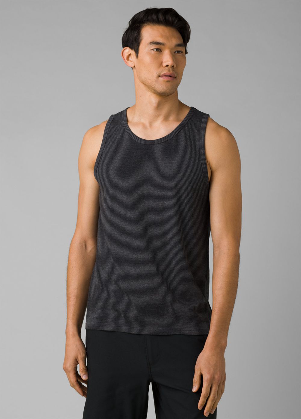 Black Men's PrAna Cotton Tank Top | 86932-RTZC