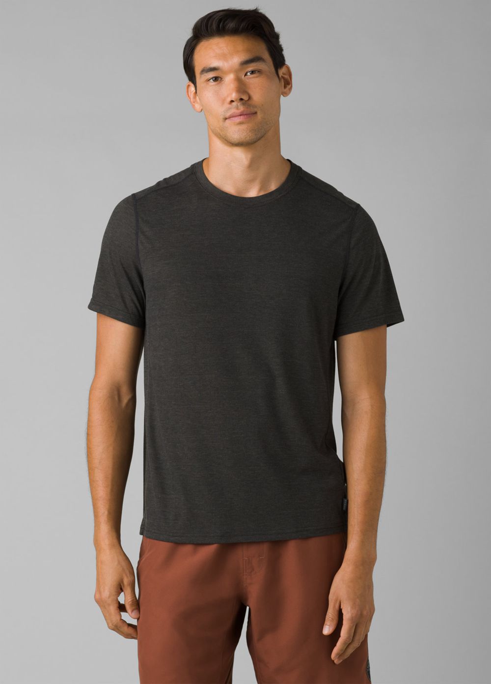 Black Men's PrAna Prospect Heights Crew T-Shirts | 92580-HAIK