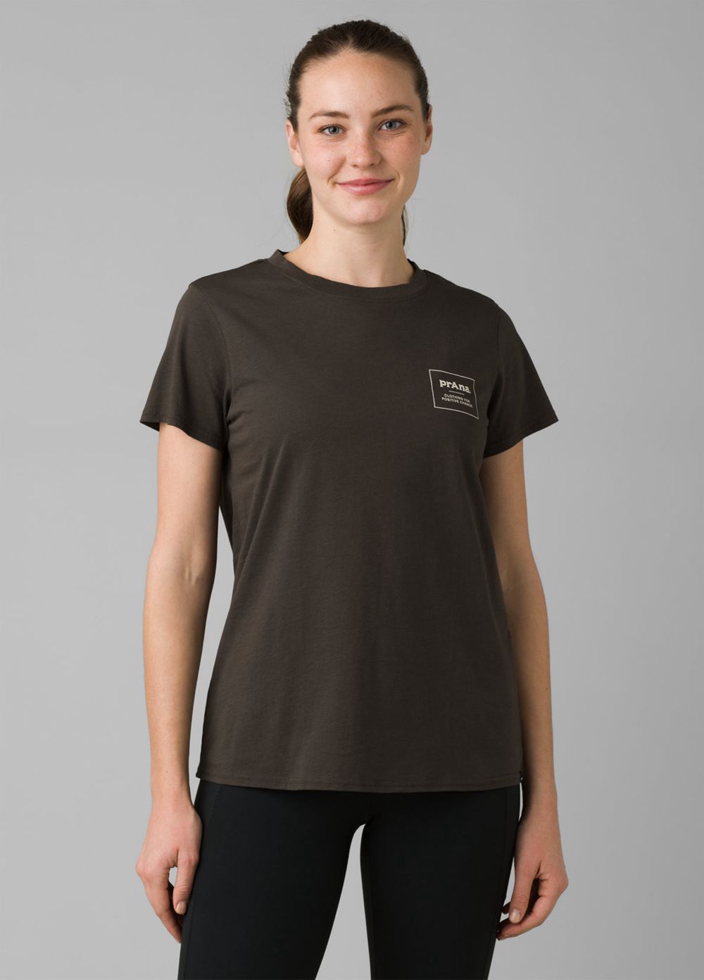 Black Women's PrAna C4PC Short Sleeve T-Shirts | 18274-TLCV