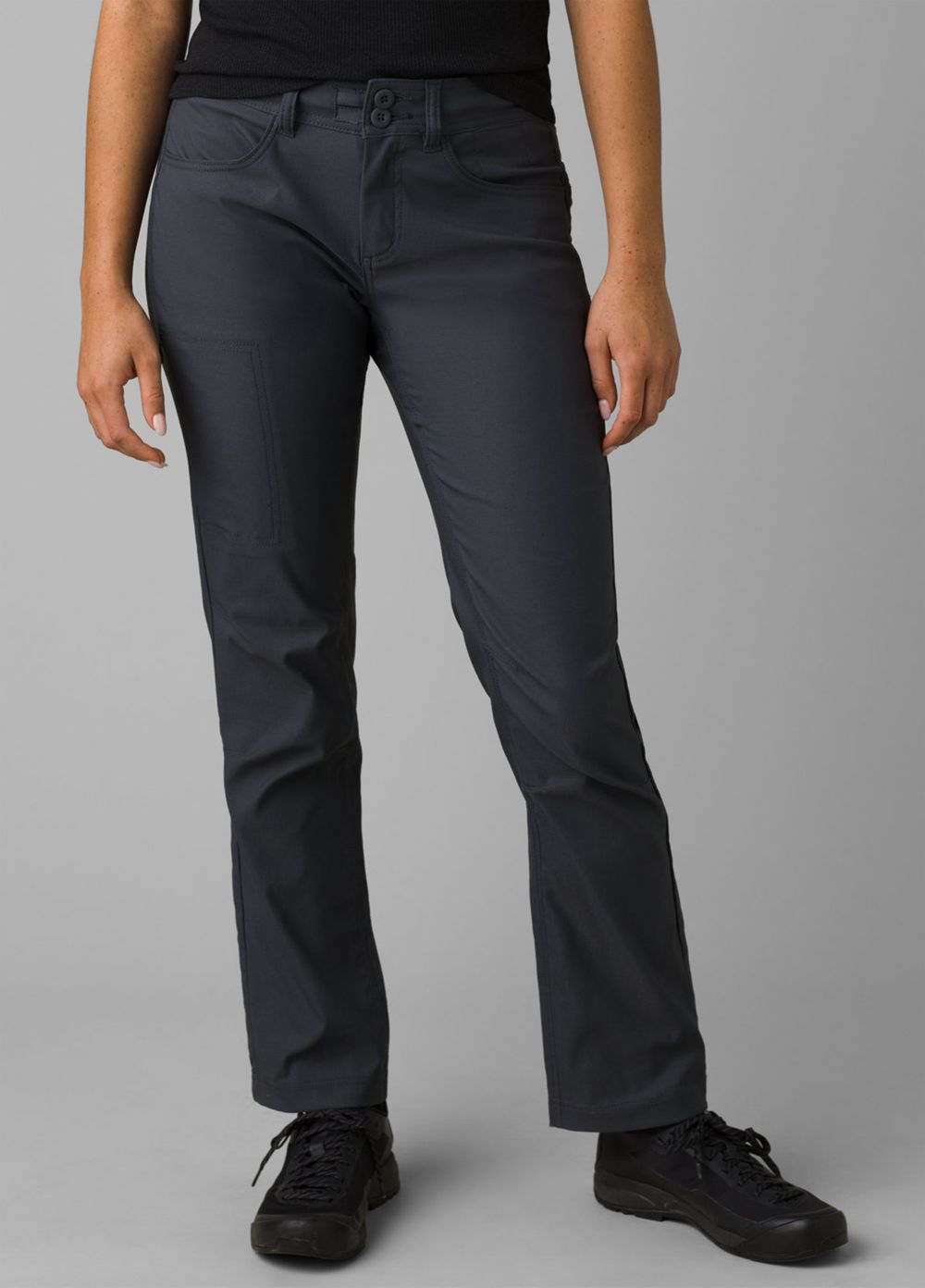 Black Women's PrAna Halle Straight II Pants | 15268-FOYW