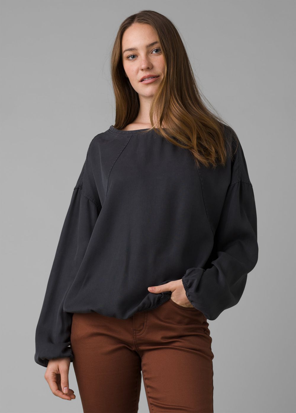 Black Women's PrAna Lavendar Bay Shirts | 07854-KSRJ