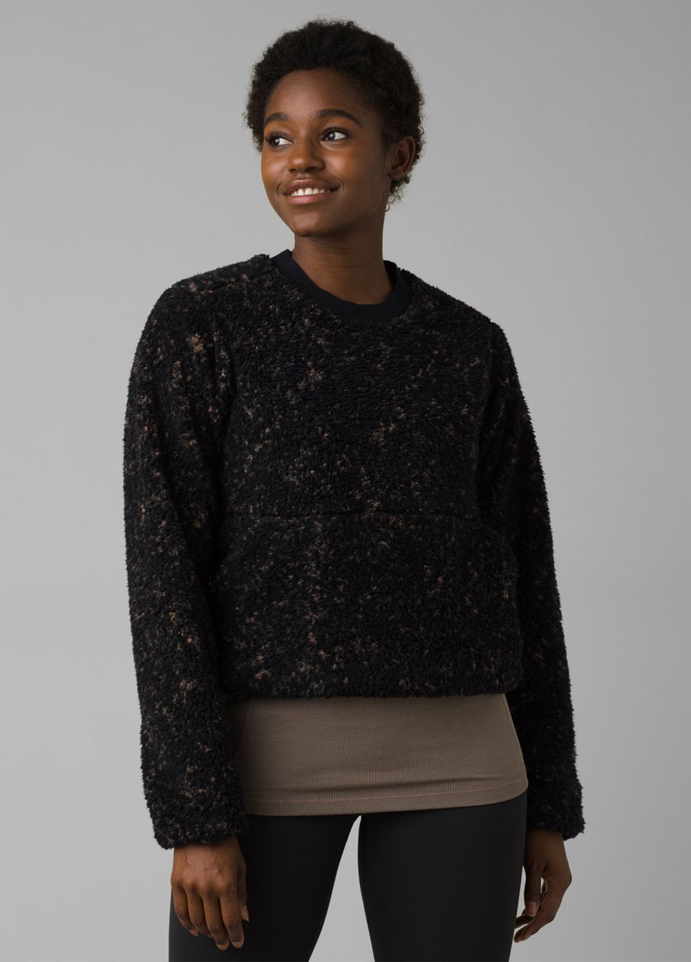 Black Women's PrAna Polar Escape Sweatshirt | 39872-HCOM