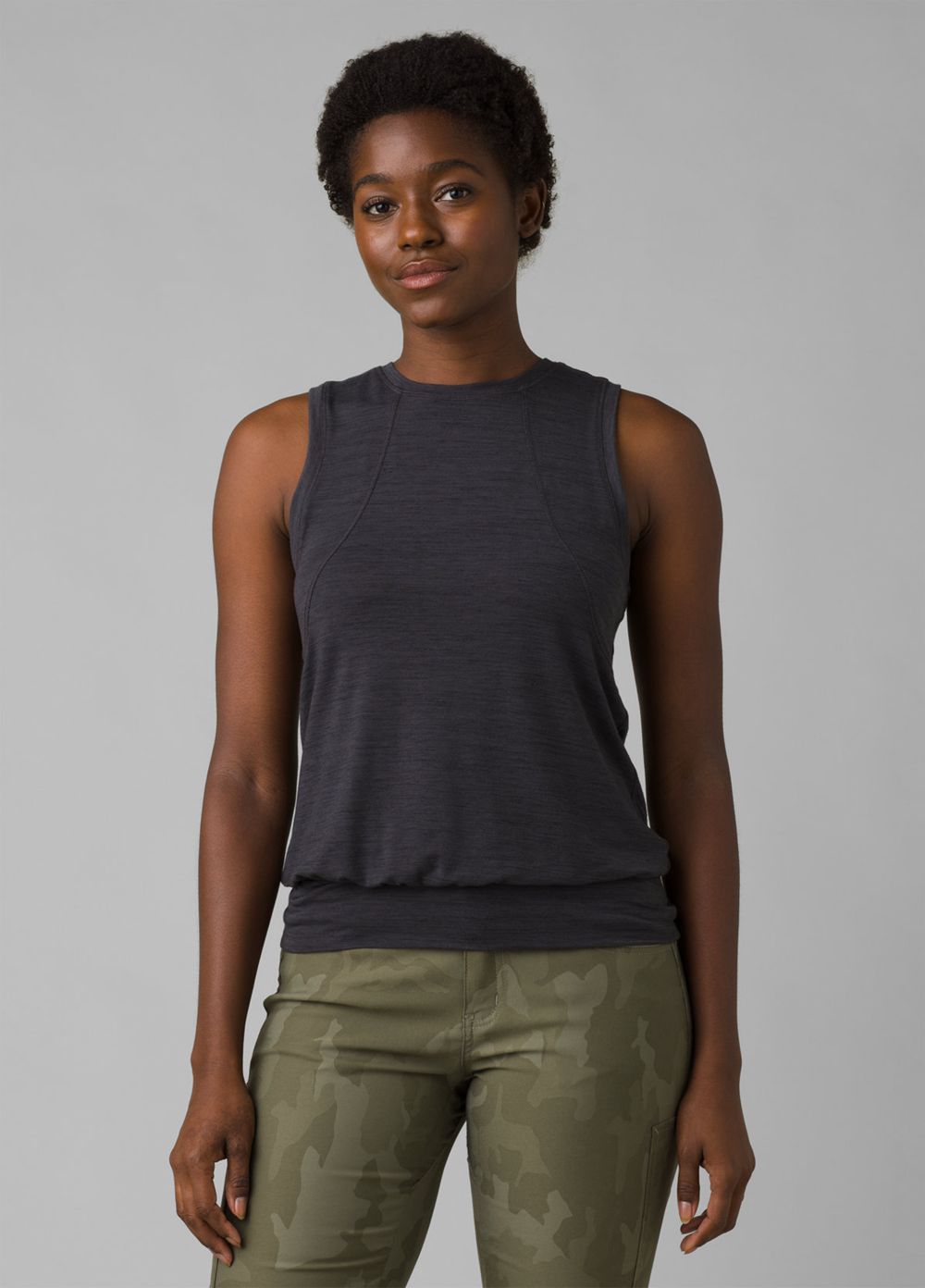 Black Women's PrAna Sol Protect Tank Top | 84360-EJVM