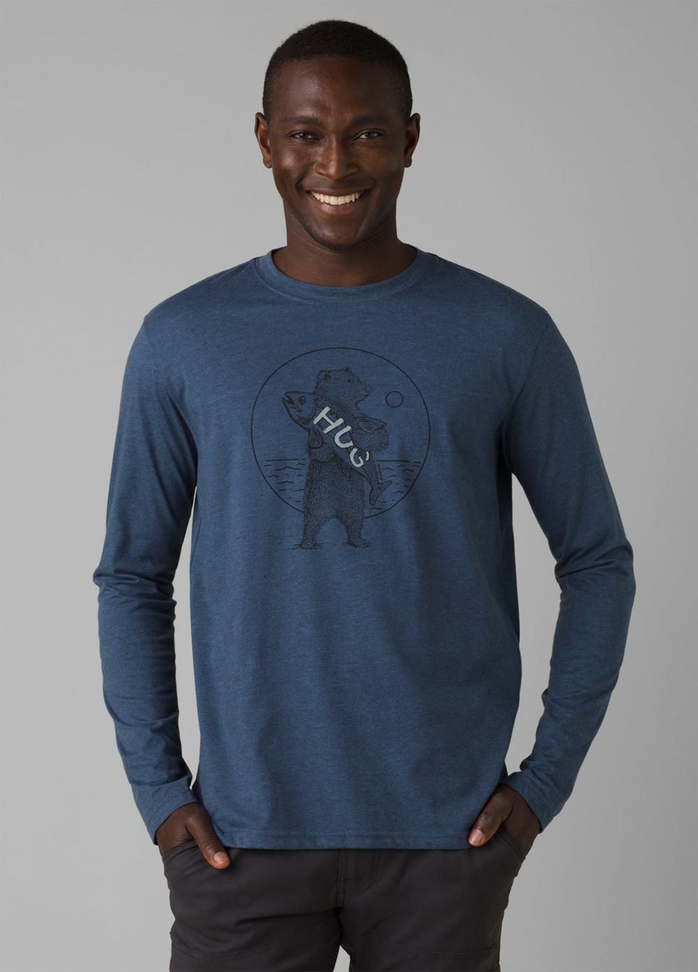 Blue Men's PrAna Journeyman Long Sleeve T-Shirts | 65048-SIOP