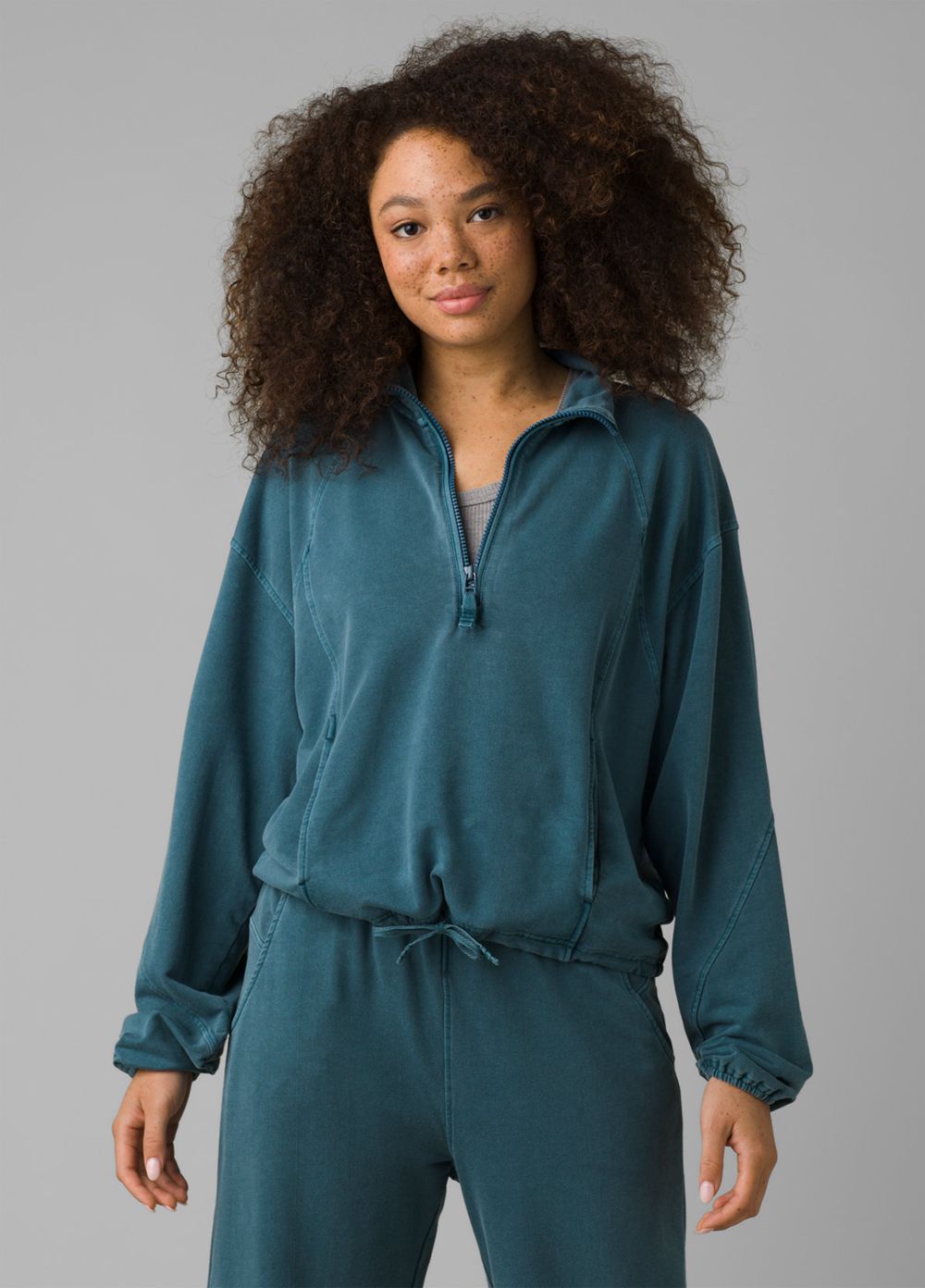 Blue Women's PrAna Calimero 1/2 Zip Sweaters | 54127-VXRM