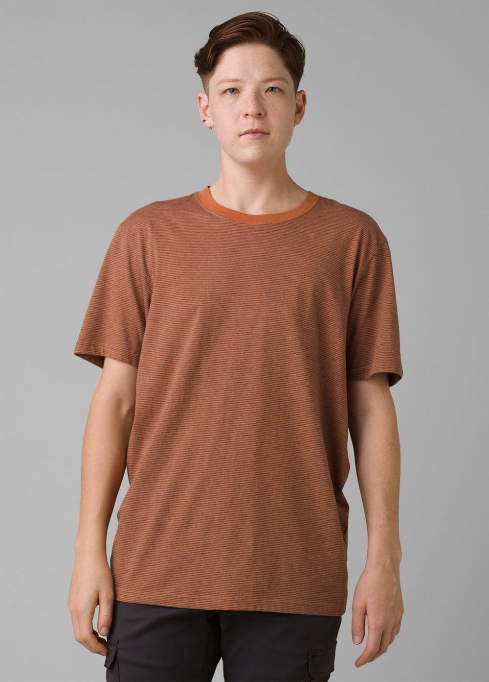 Brown Men's PrAna Crew Tall T-Shirts | 80492-PJRC