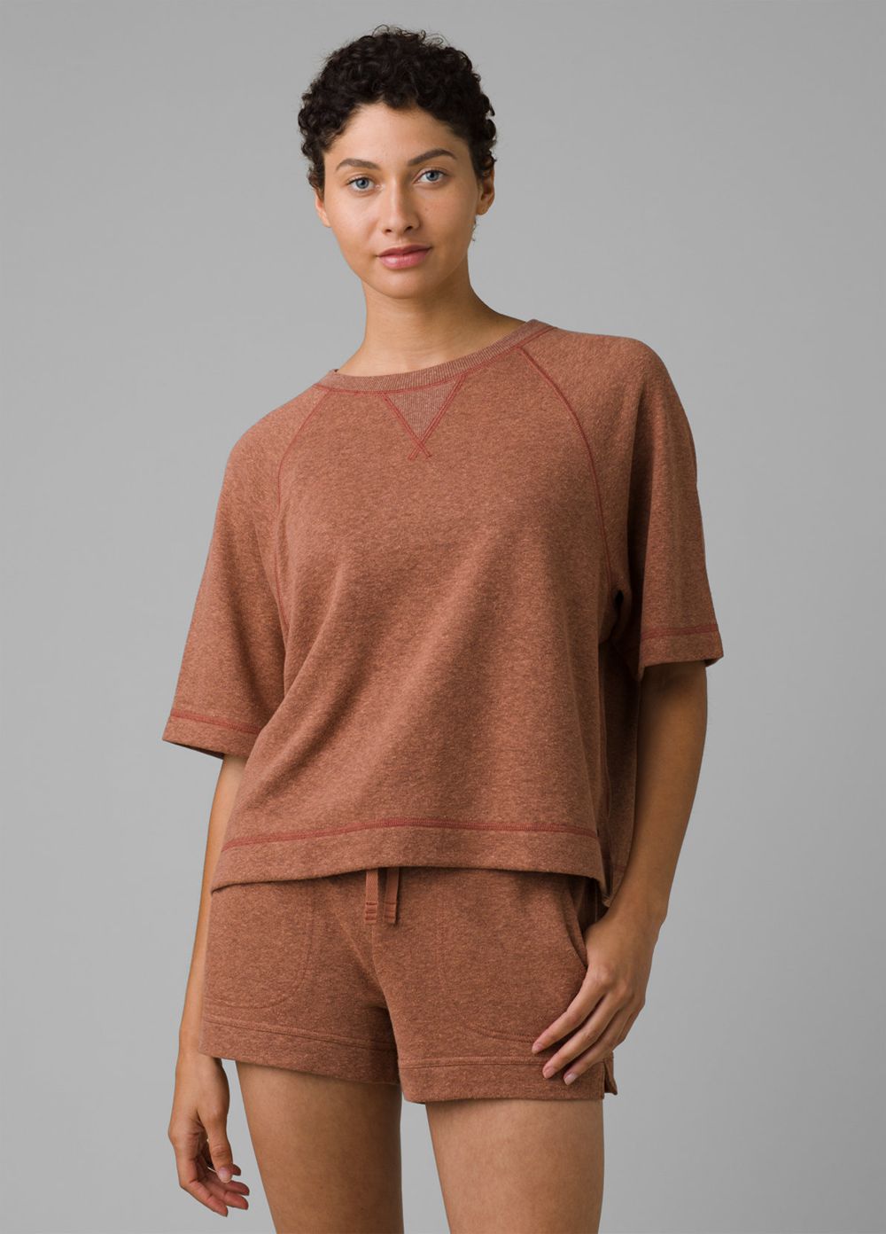 Brown Women's PrAna Cozy Up Sunfair Shirts | 73096-HGFC