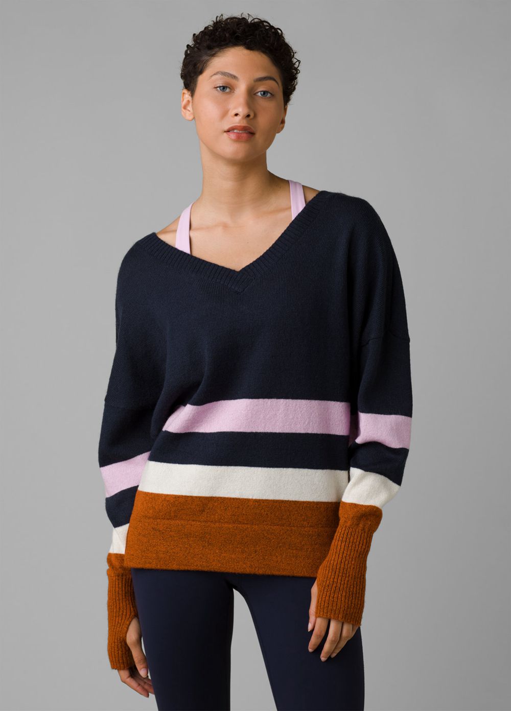 Brown Women's PrAna Norfolk Sweaters | 46703-EYGQ