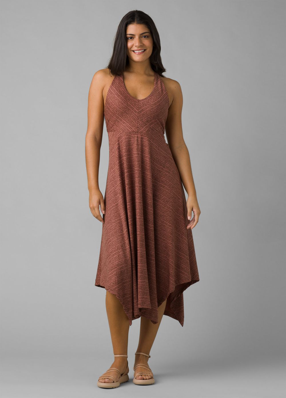 Brown Women's PrAna Saxon Dresses | 26871-HTDC