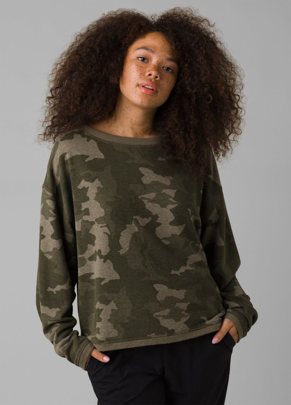 Camouflage Women's PrAna Cozy Up Polmdale Sweaters | 26714-ZMSD