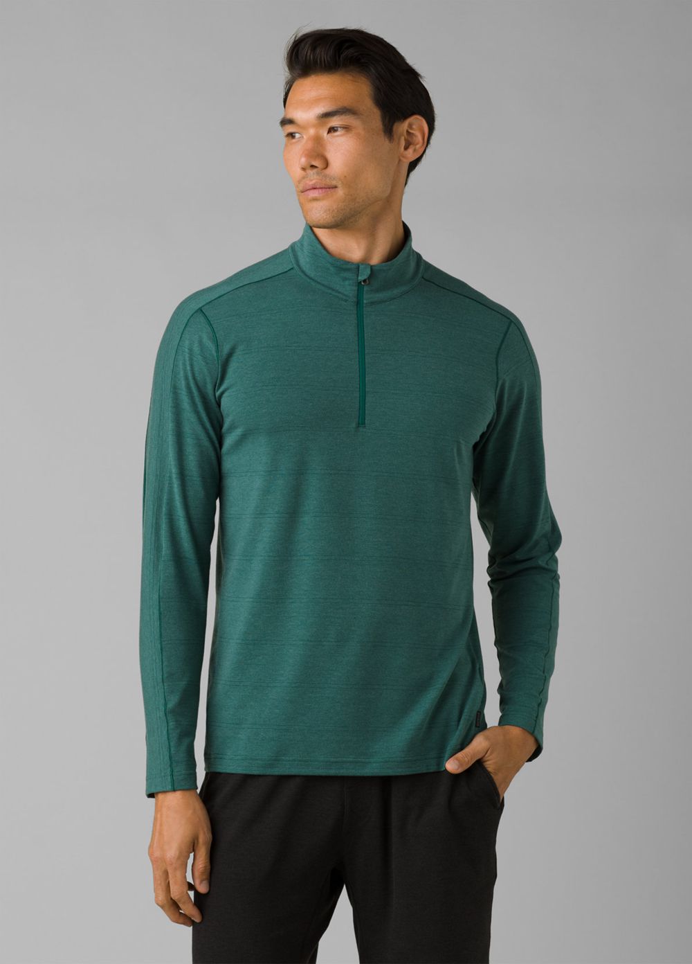 Green Men's PrAna Watchtower 1/2 Zip Sweaters | 86125-RTPW