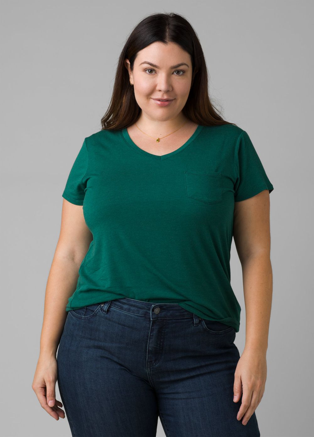 Green Women's PrAna Foundation Short Sleeve Plus T-Shirts | 72631-ZGBO